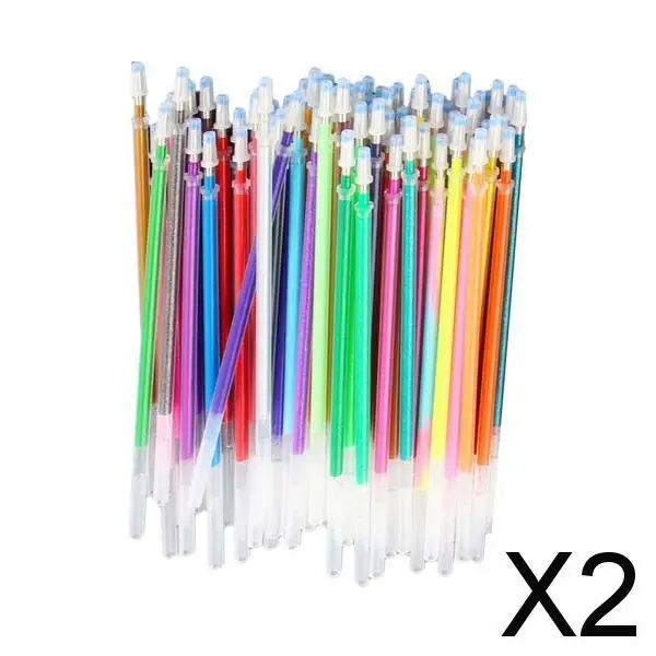 2-4pack Neon Gel Pen Refill Glitter Pen for Coloring Drawing Craft
