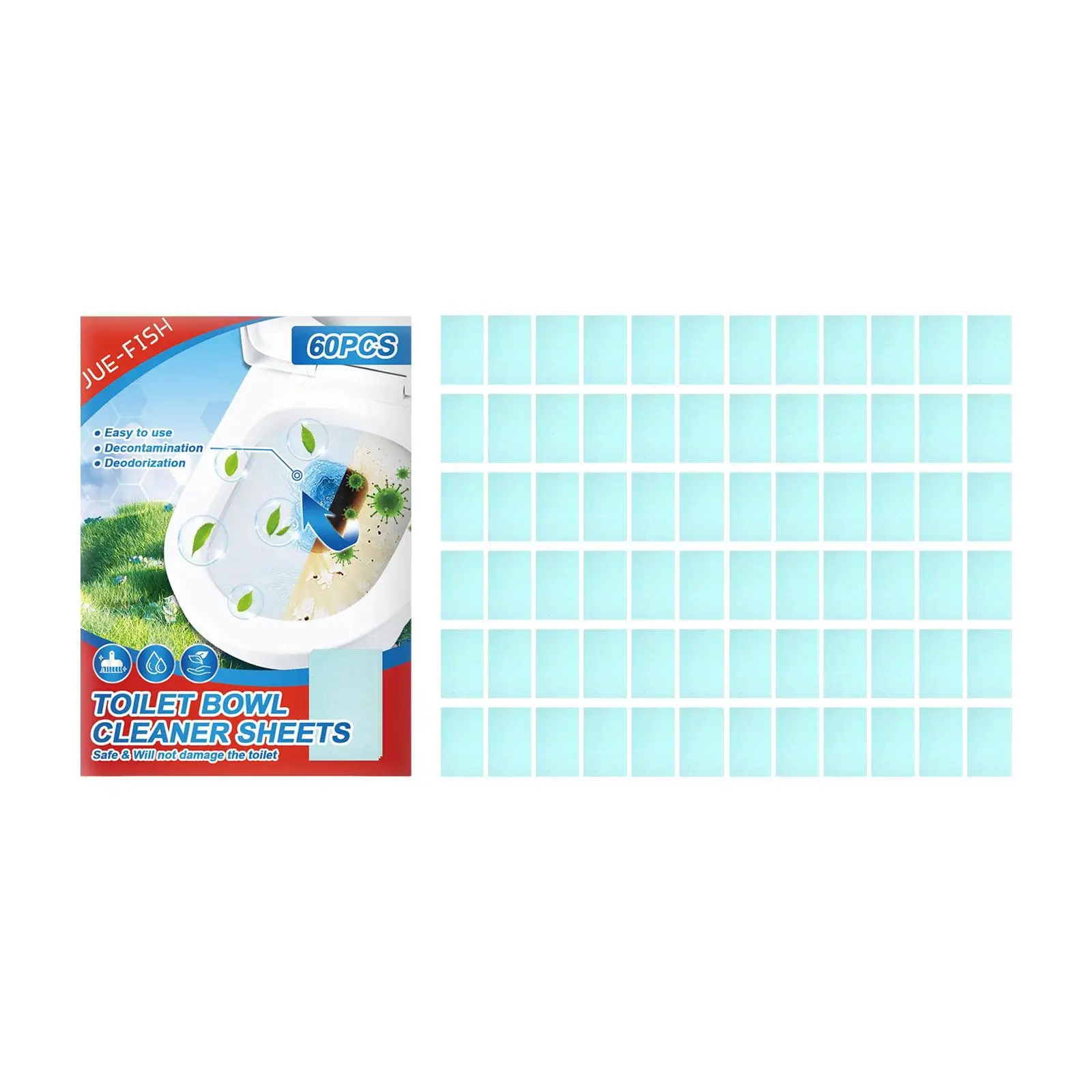 60 Pieces Toilet Cleaners Disposable Portable Small Size Durable Remove Stain