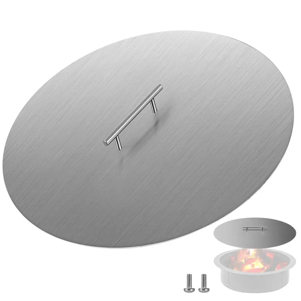 

Fire Pit Lid for round 20 Inch Fire Pit Lid 1.5 mm Thick 304 Stainless Steel Fire Pit Cover for round Patio Fire