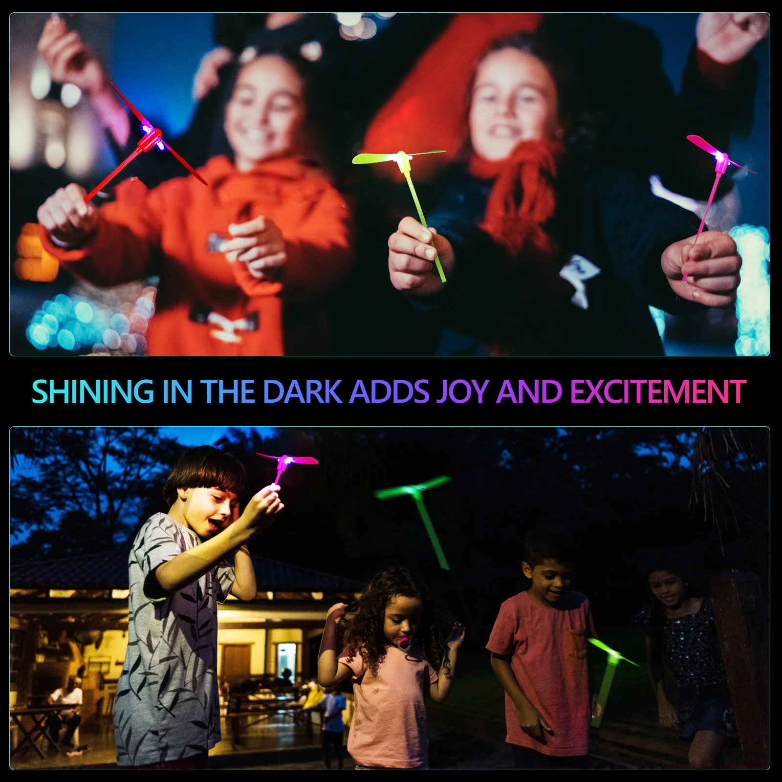 

24 pcs Pcs Glow Dragonfly Flying Led Propeller Kids Party Favors Outdoor Rotating Light Up Flying For Kids Swirling