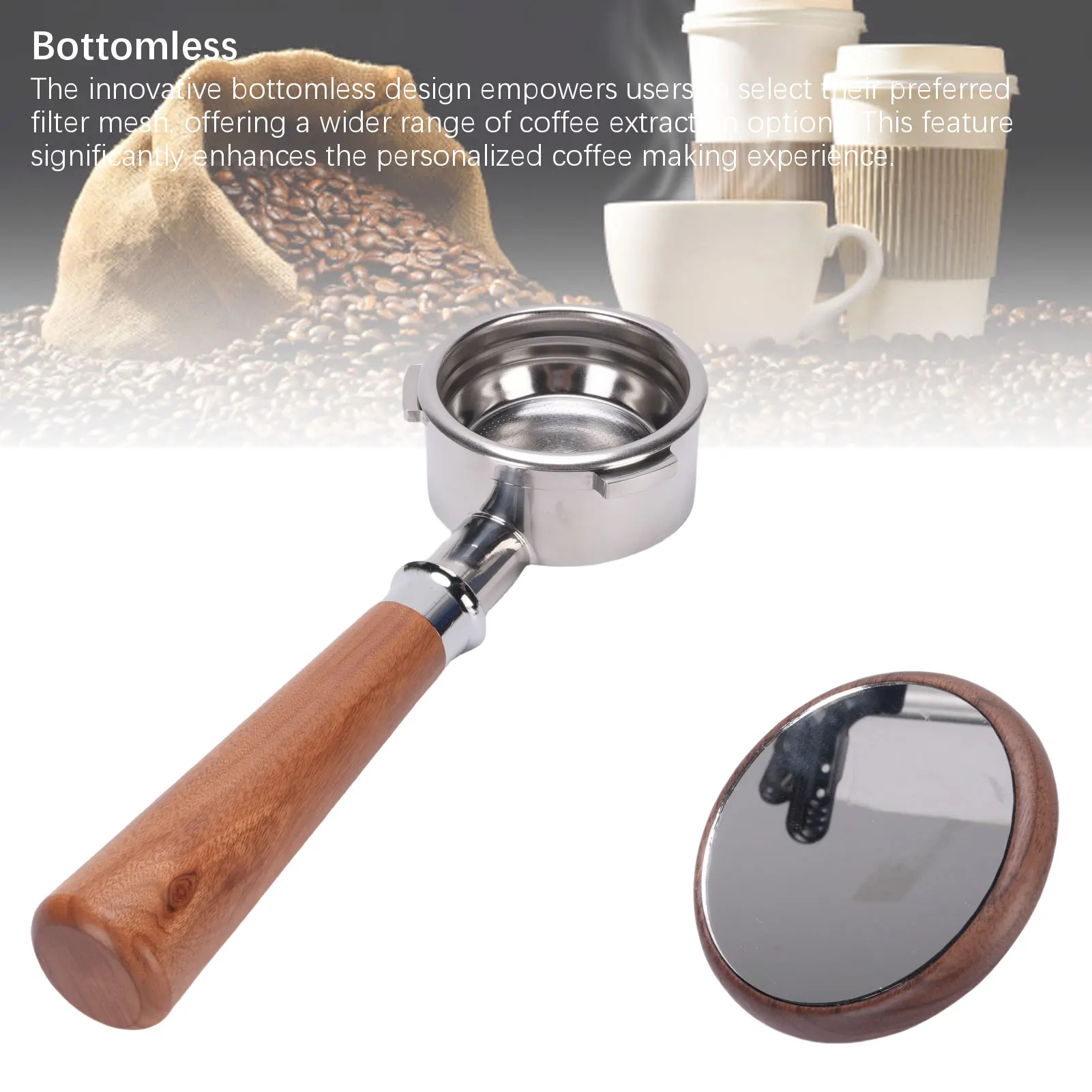 فلتر القهوة مناسب لـ Petrus 58 مم العالمي بدون قاع 3 أذنين فلتر القهوة مع كوب مزدوج سلة فلتر Portafilter