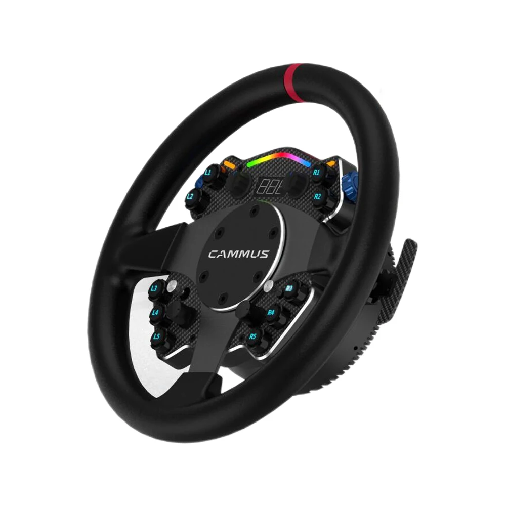 CAMMUS C12 Racing Steering Wheel with 3D Joystick Multifunctional Switching Gaming Wheel for PC