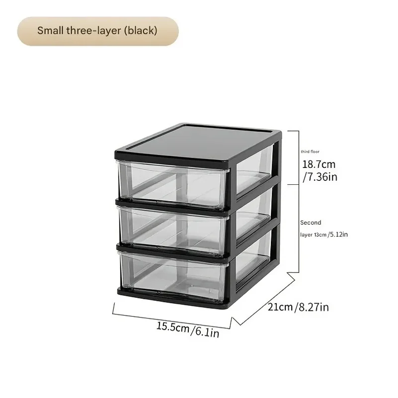 Japanese Style Desktop Storage Box-Transparent Drawer Organizer for Cosmetics,Stationery & Office Supplie,Student Desk Organizer