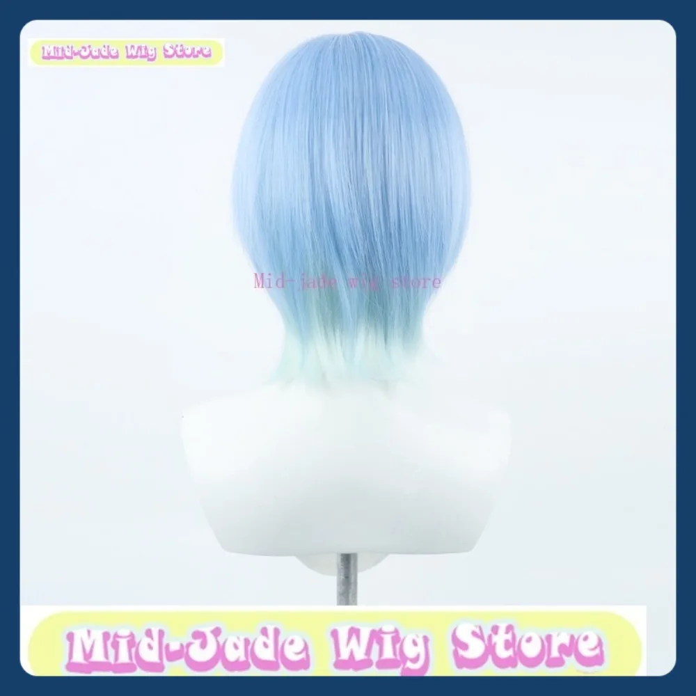 منتصف اليشم شعر مستعار مخزن Hololive Hoshimachi Suisei شعر مستعار تأثيري أنيمي لعبة لعب الأدوار هالوين أداء الحفلات الشعر الاصطناعية #6