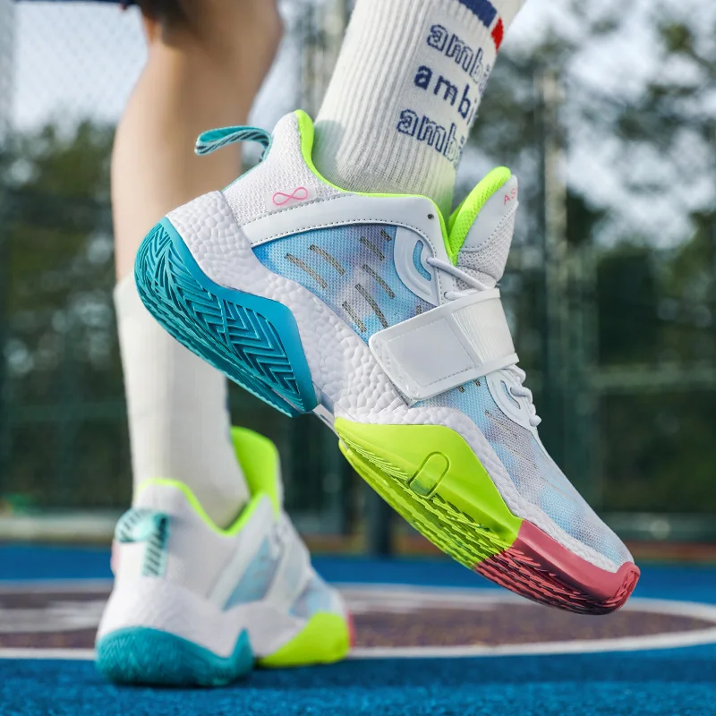 New High-quality Basketball Shoes Men Sports Shoes Breahable Mesh Kids Basketball Sneakers Athletics Basket Shoes Women Sneakers