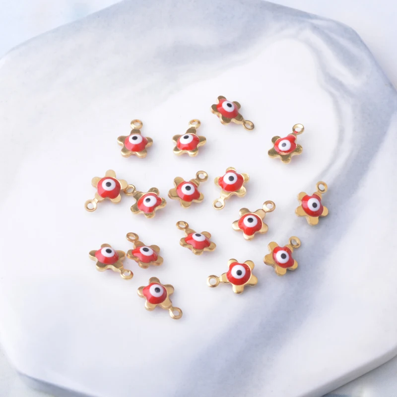 30 Stück beidseitig emaillierte Pflaumenblüten-Anhänger, Mini-Augen-Anhänger für die Schmuckherstellung, Ohrringe, Halsketten, Armbänder – Detail 5