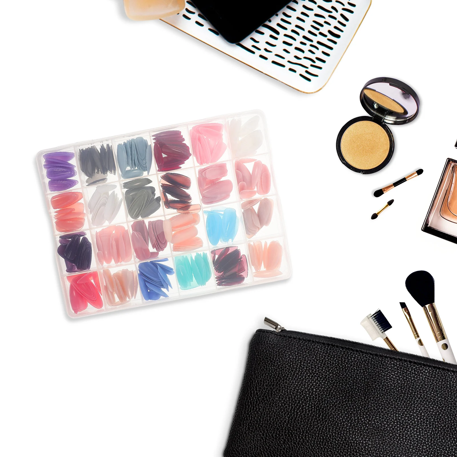 

Women Artificial Nails Set Matte Finish Fake Full Cover Nail Tips Fake Fingernails Replaceable False Nails Kit Professional Bulk