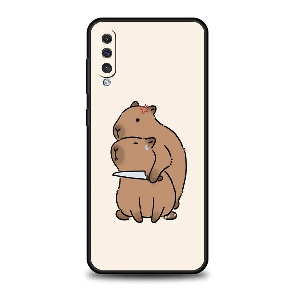 Cartoon Capybara Phone Case For Samsung Galaxy A54 A52 A14 A50 A70 A10 A30 A40 A20S A20E A02S A12 A22 A34 A42 A32 5G A04s Cover