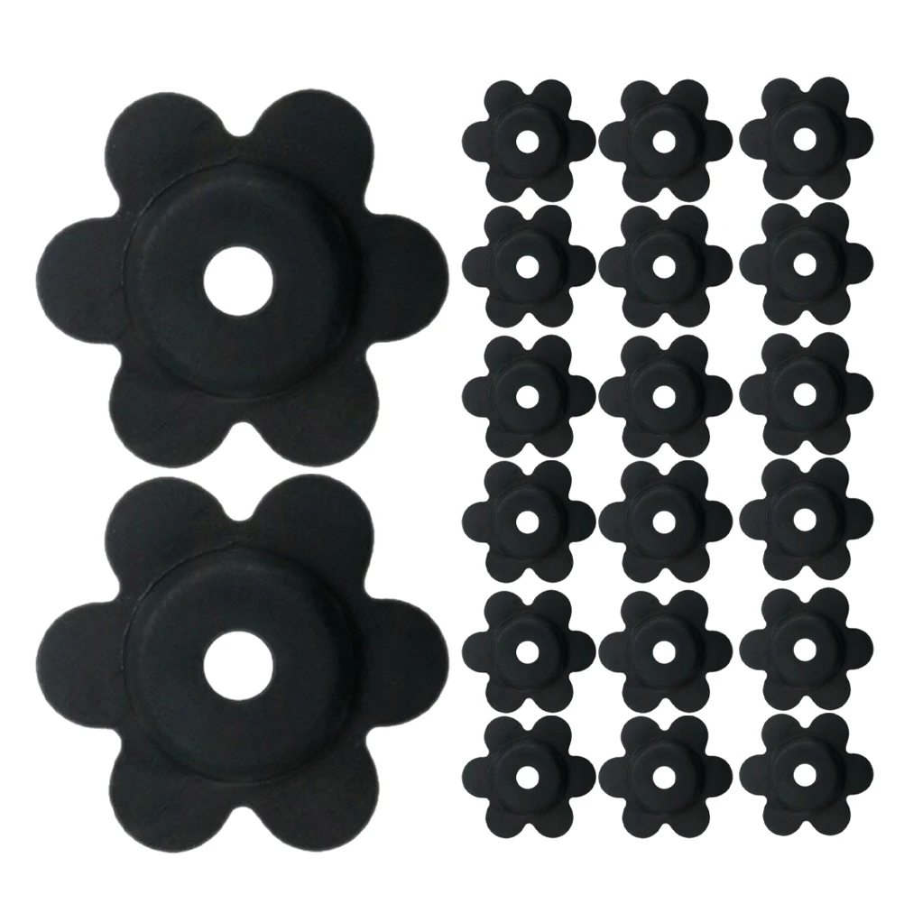 

40pcs Flag Pole Stopper Plum Blossom Shape Garden Yard Outdoor Flower Stoppers Black Rubber Holders Non Stand for Yard
