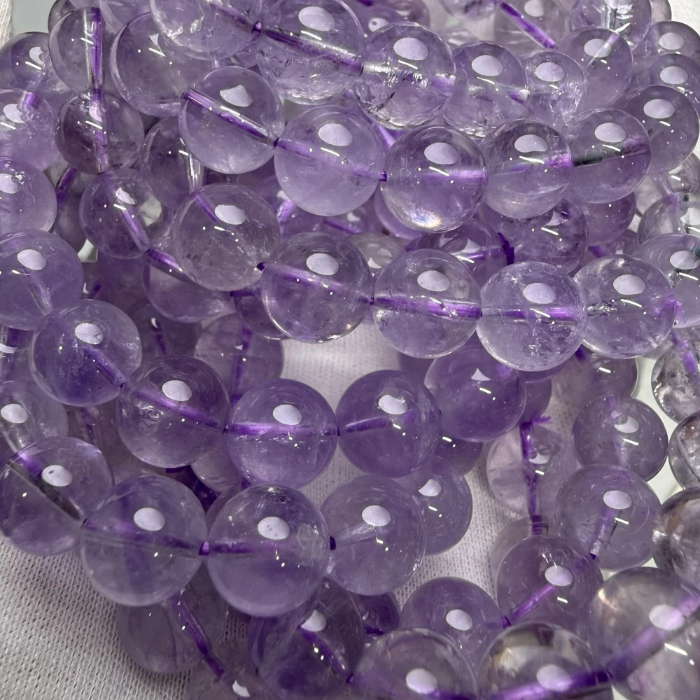 Meihan Natürliche Echte Top Lavendel Azeztulit Quarz Hochfrequenz Quarz Glatte Runde Perlen Für Schmuck Machen Armband – Detail 2