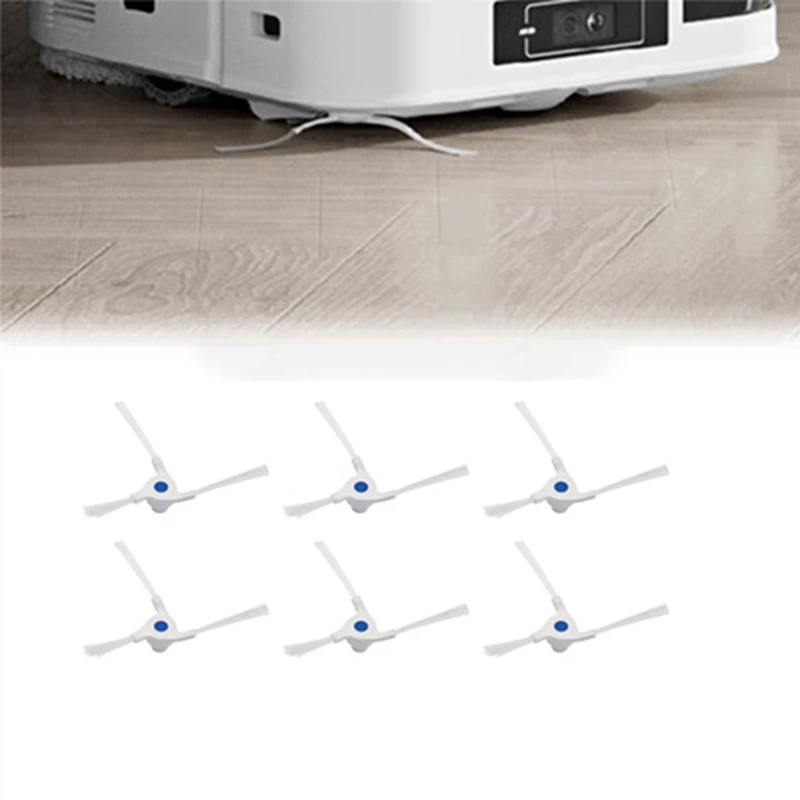 Lot de 6 brosses latérales blanches pour robot de balayage, accessoires pour Ecovacs X2/X2 Pro