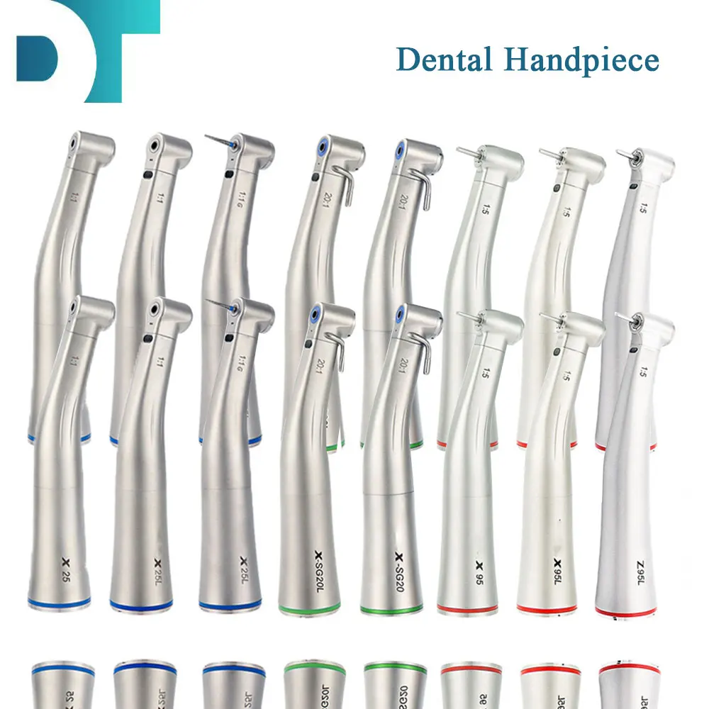 Dental Contra Angle Handpiece 1:1 1:5 20:1 1:4.2 Fiber Optic Low Speed X95L High Speed Z95L Dental Implant Handpiece Sg20L