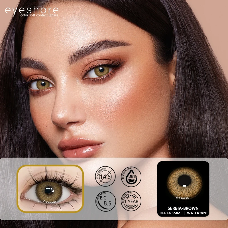 EYESHARE New 1Pair Color Contact Lenses for Eyes Blue Eye Contacts Natural Colored Gray Pupils for Eyes Green Lenses Eye Contact