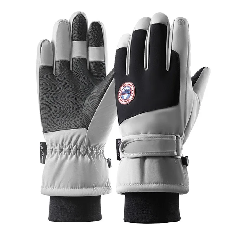 Ski Handschuhe Frauen Winter Outdoor Sport Radfahren Anti-spritzwasser Kalt Warm Touchscreen Elektrische Fahrzeug Baumwolle Handschuhe männer