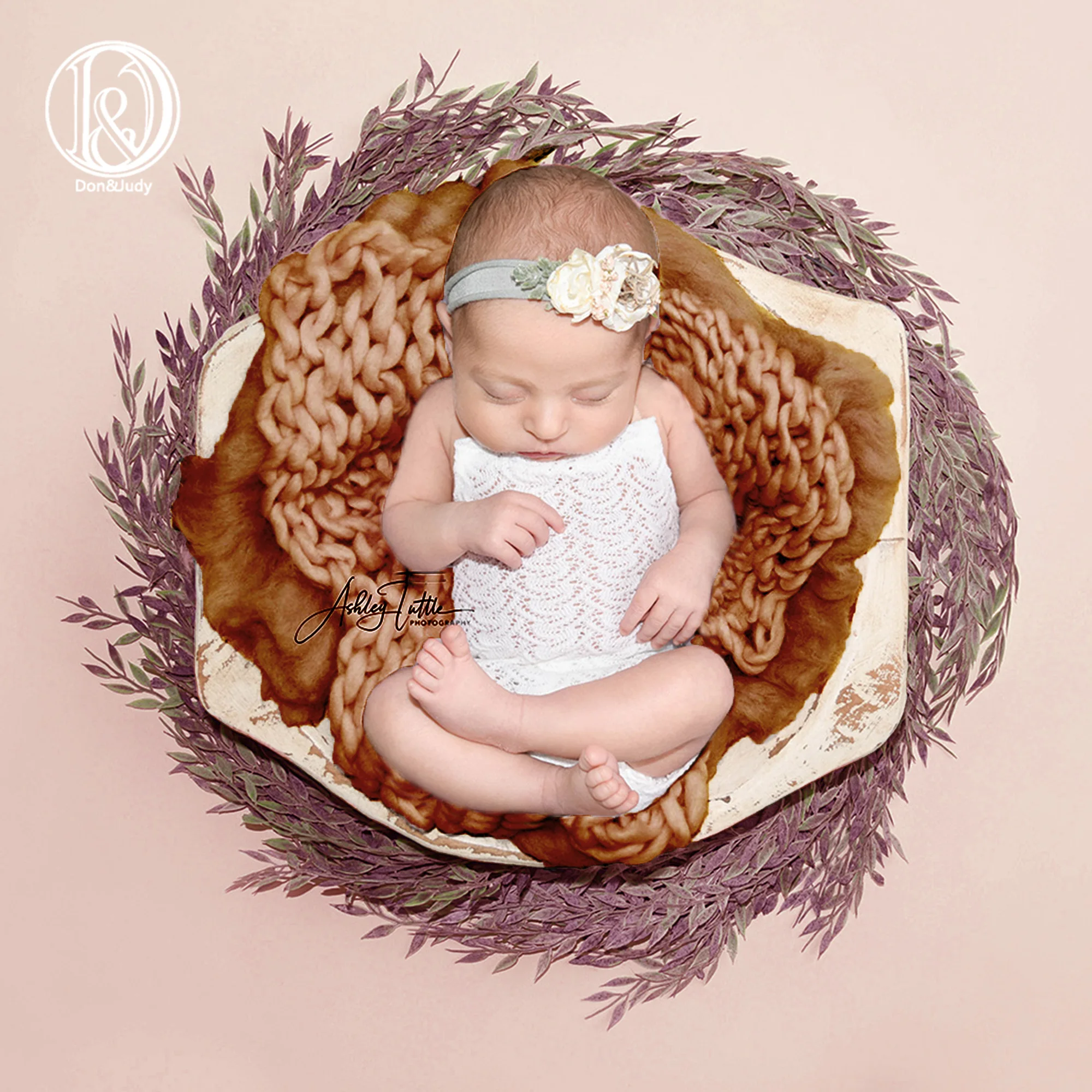 

Don&Judy 100% Wool Mats Baby Photography Blanket Newborn Background Basket Stuffer Filler for Infant Photo Shoot Accessories