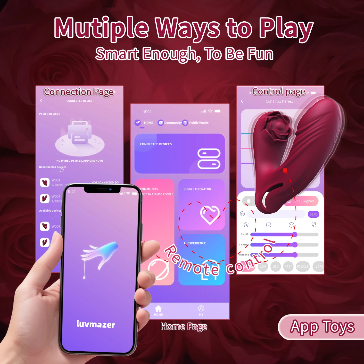 APP Remote Finger Vibrator 9 Vibration + Tapping Dual Clit & G-Spot Stimulator Rechargeable Adult Sex Toy for Women & Couples 3