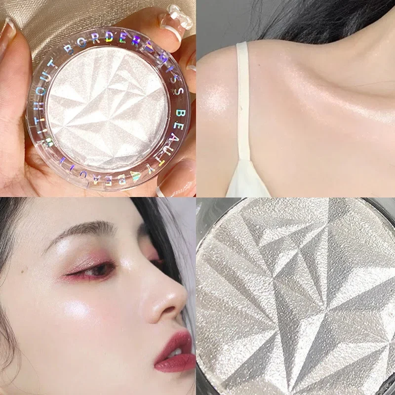 Weißes Highlighter-Puder, Diamant-Glitzer-Paletten, Make-up, Gesichtskontur, Schimmer, Illuminator, Ingwer-Highlights, Kosmetik, 6 Farben