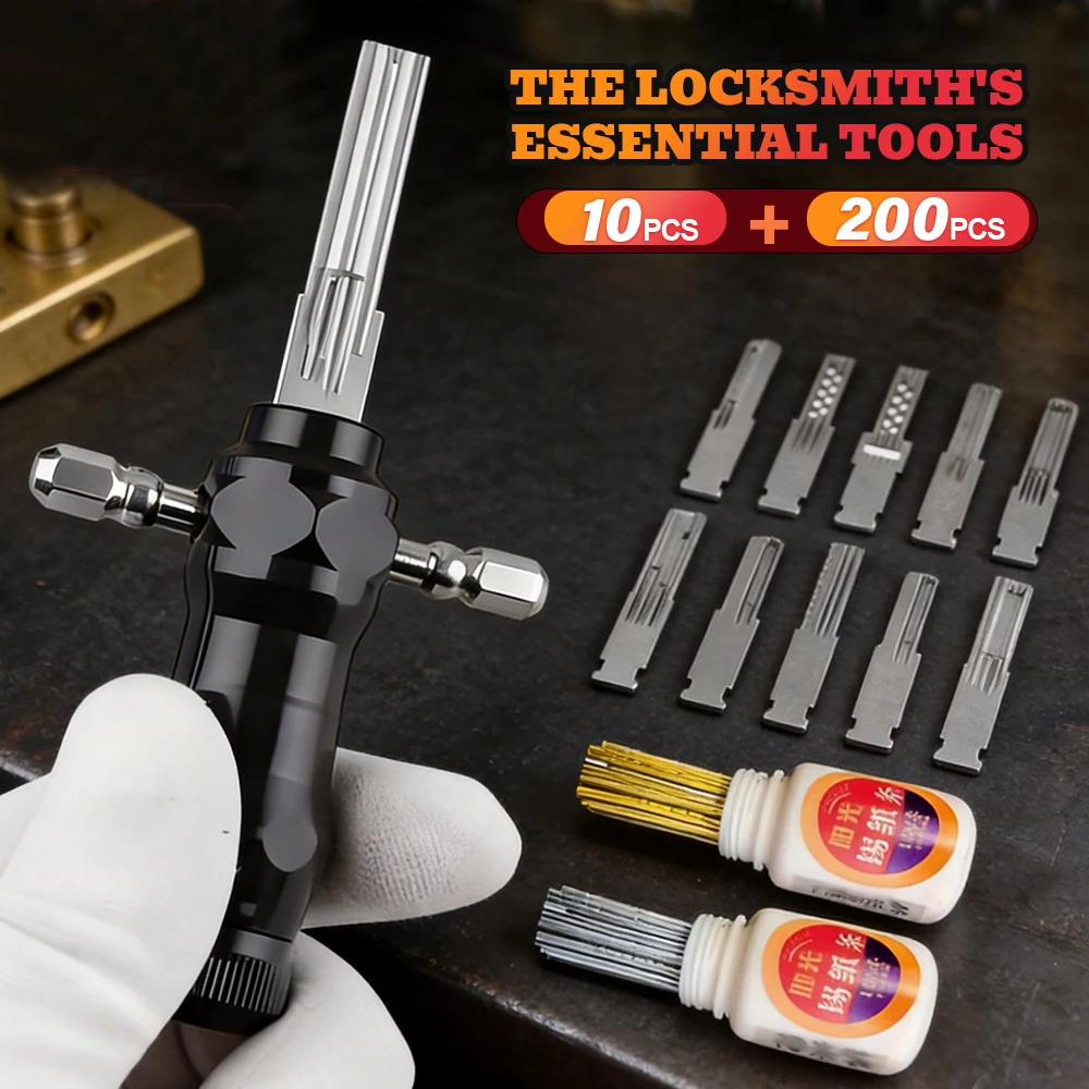 Extreme Storm Style Locksmith Tool Kit Professional Lock Pick Set Small Locksmith Training & Practice Tools with Tin Foil Strips