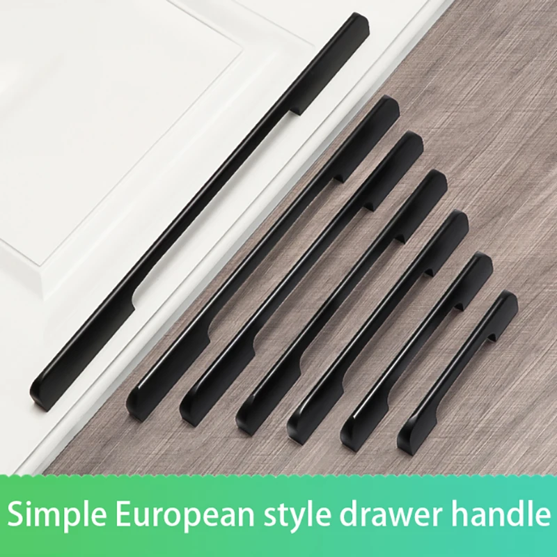

LINKCHO 1Pcs Modern Minimalist Black Aluminum Alloy Single Hole Cabinet Drawer Pulls Wardrobe Door Handles Hardware Accessories