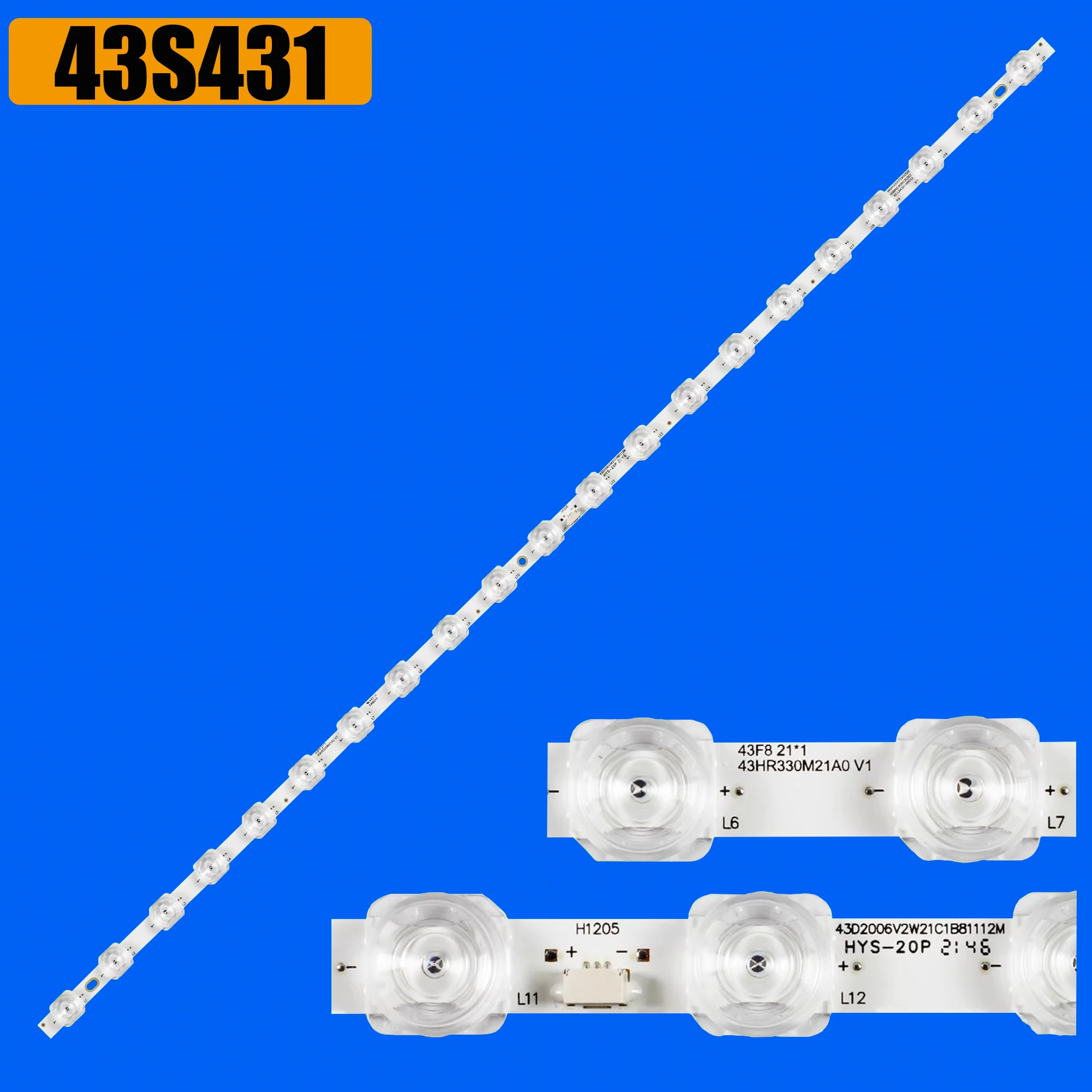 

Лента светодиодной подсветки для 43K61 43P615 43L8F 43F8 43F8F 43A820 43G60 43F9F4 43M8F 43RS520 43R5500 43S4 43S433 43S434 43P611 43P618