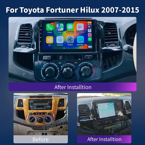 Imagen 2 del producto Para Toyota Fortuner HILUX Revo Vigo 2007-2015 reproductor de vídeo Multimedia estéreo GPS Android 13 2din Carplay Radio de coche