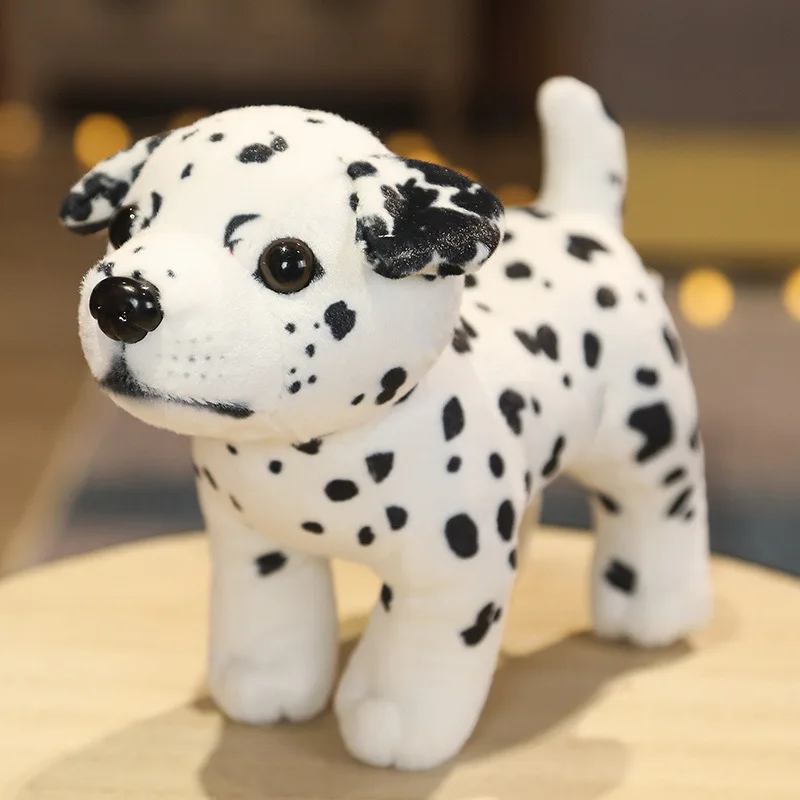 จําลอง Dalmatian Husky ตุ๊กตาลูกสุนัขของขวัญเด็กตุ๊กตา Plush ของเล่น