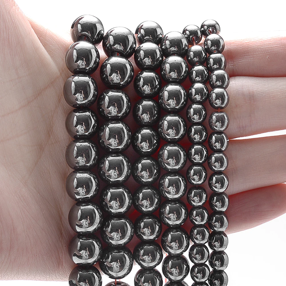 Natural Stone Beads Black Hematite Beads With Magnetic Loose Spacer Beads for Jewelry Making DIY Bracelet Necklace Accessories