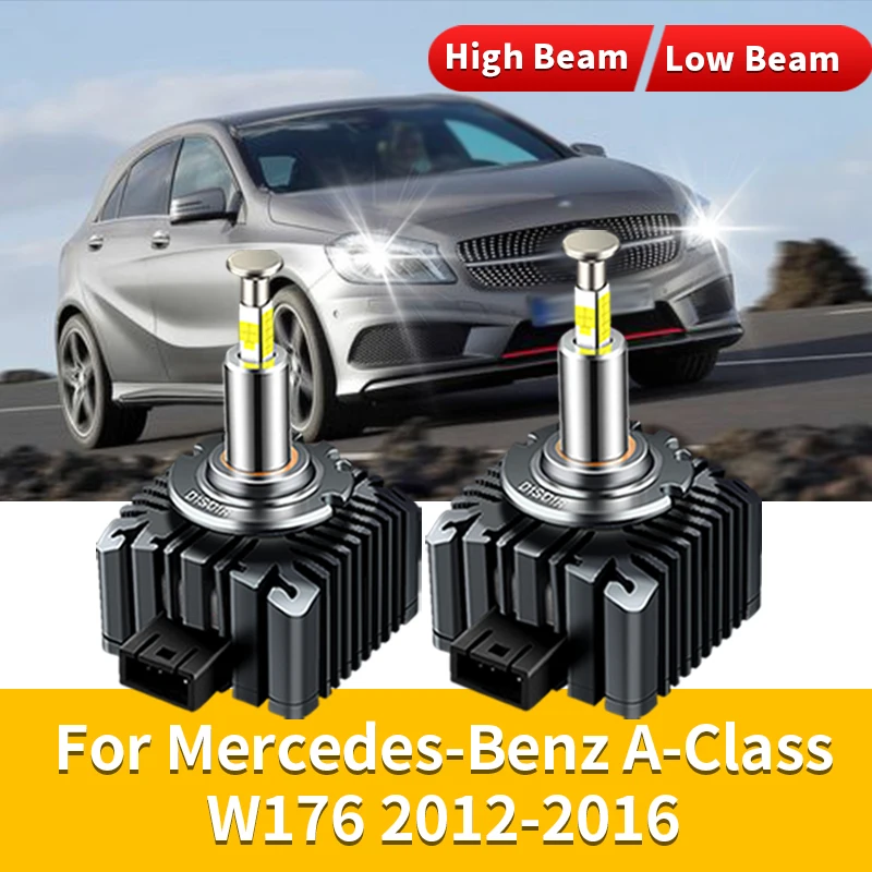 2PC D1S Xenon Replacement Bulb HID Lamp Light 35W 6000K D1R LED Headlight High Low Beam For Mercedes-Benz A-Class W176 2012-2016