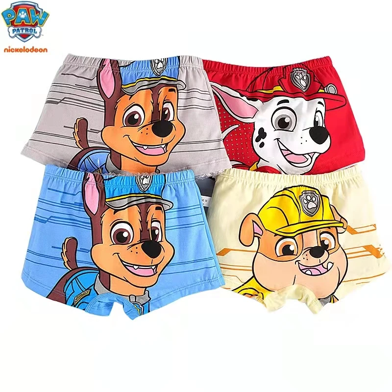 4PCS/Set Genuine Paw Patrol KID\'s Printed Underpants Chase Rocky Marshall Skye Underwear Boys Girls Birthday Gifts Children Toy