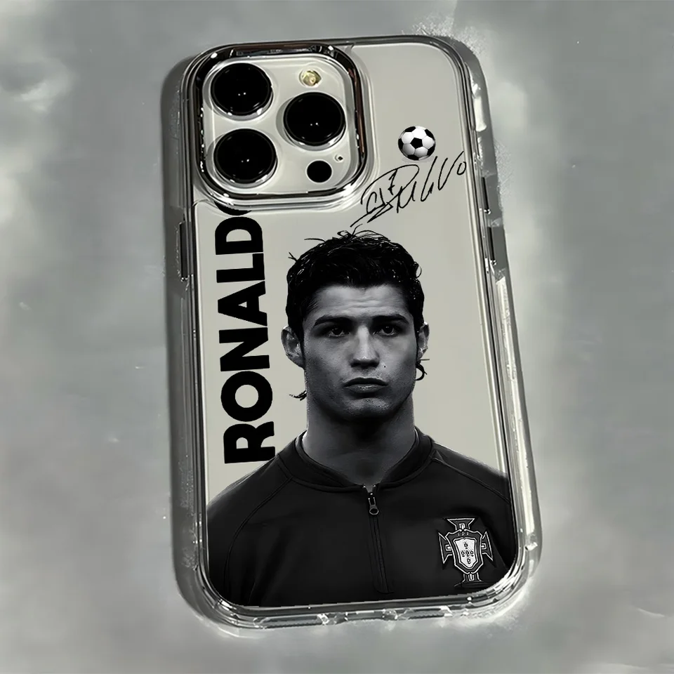 Funda transparente suave de futbolistas famosos C-CR7 para iPhone 17 16e 16 15 14 13 12 11 mini Pro Max X XR Air Plus 4