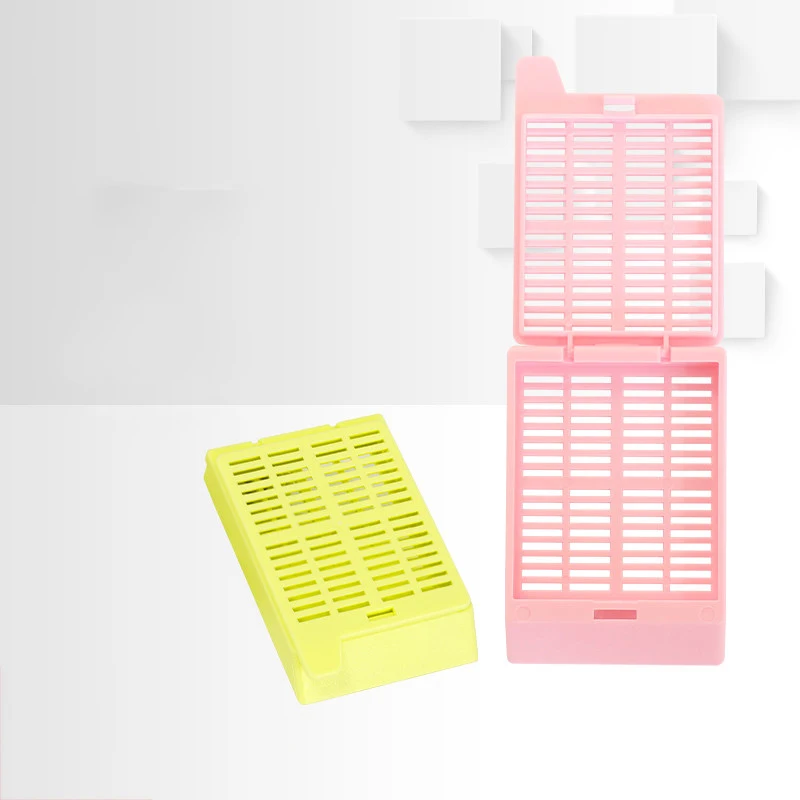1 piece tissue embedding box pom material 1*5mm long strip buckle removable lid EM106 view 3