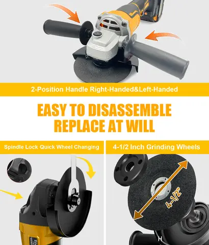 DeWalt 18 वोल्ट 20v मैक्स XR 115mm ब्रशलेस कॉर्डलेस एंगल ग्राइंडर चार्जर मैक्स +11000RPM (बैटरी रहित) के लिए उपयुक्त 6 best sales ताररहित चक्की - №5