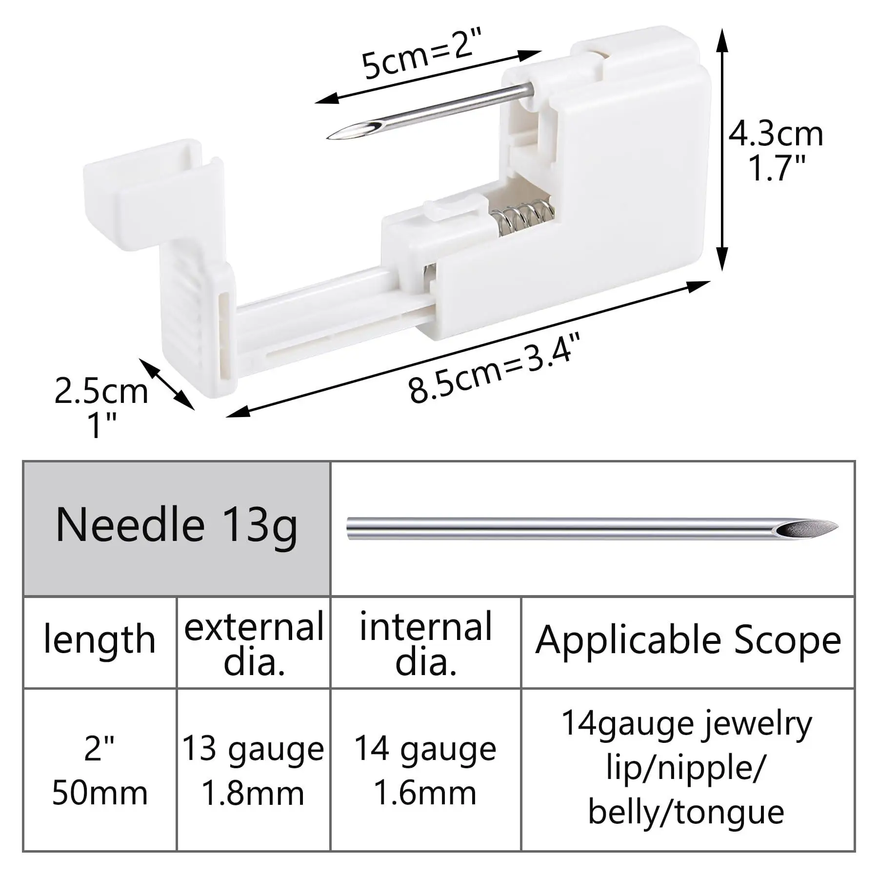 7pcs Lip Piercing Kit 13G Piercing Gun Stainless Steel & Acrylic Bioflex Tragus Retainer Lip Studs Ear Helix Earring 6/8/10/12mm