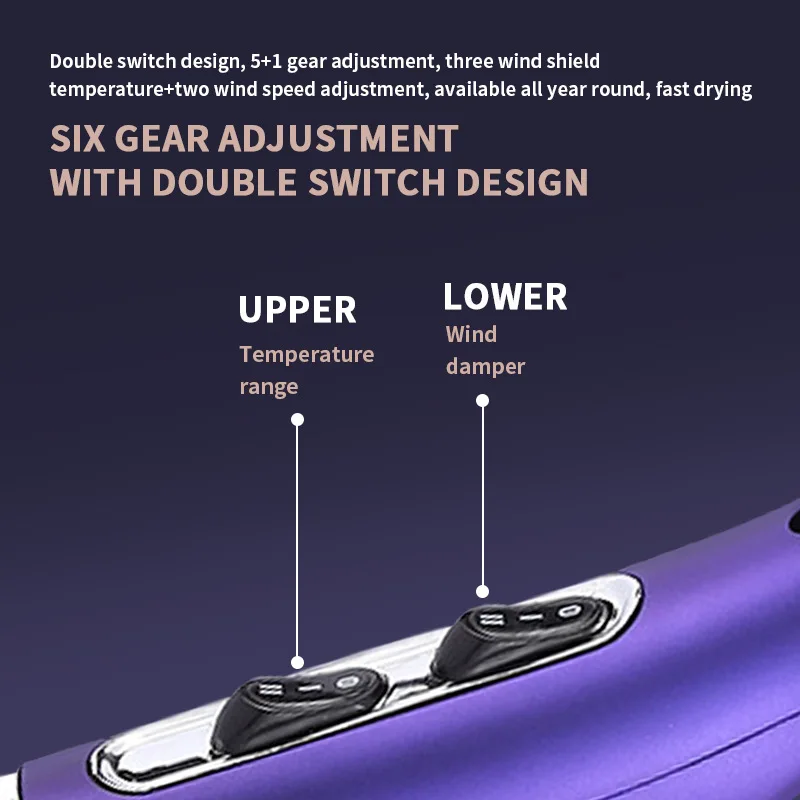 Secador de cabelo profissional, Real Power, Ar Quente e Frio, Ferramentas de cabeleireiro, Conservação de Energia, 2200W