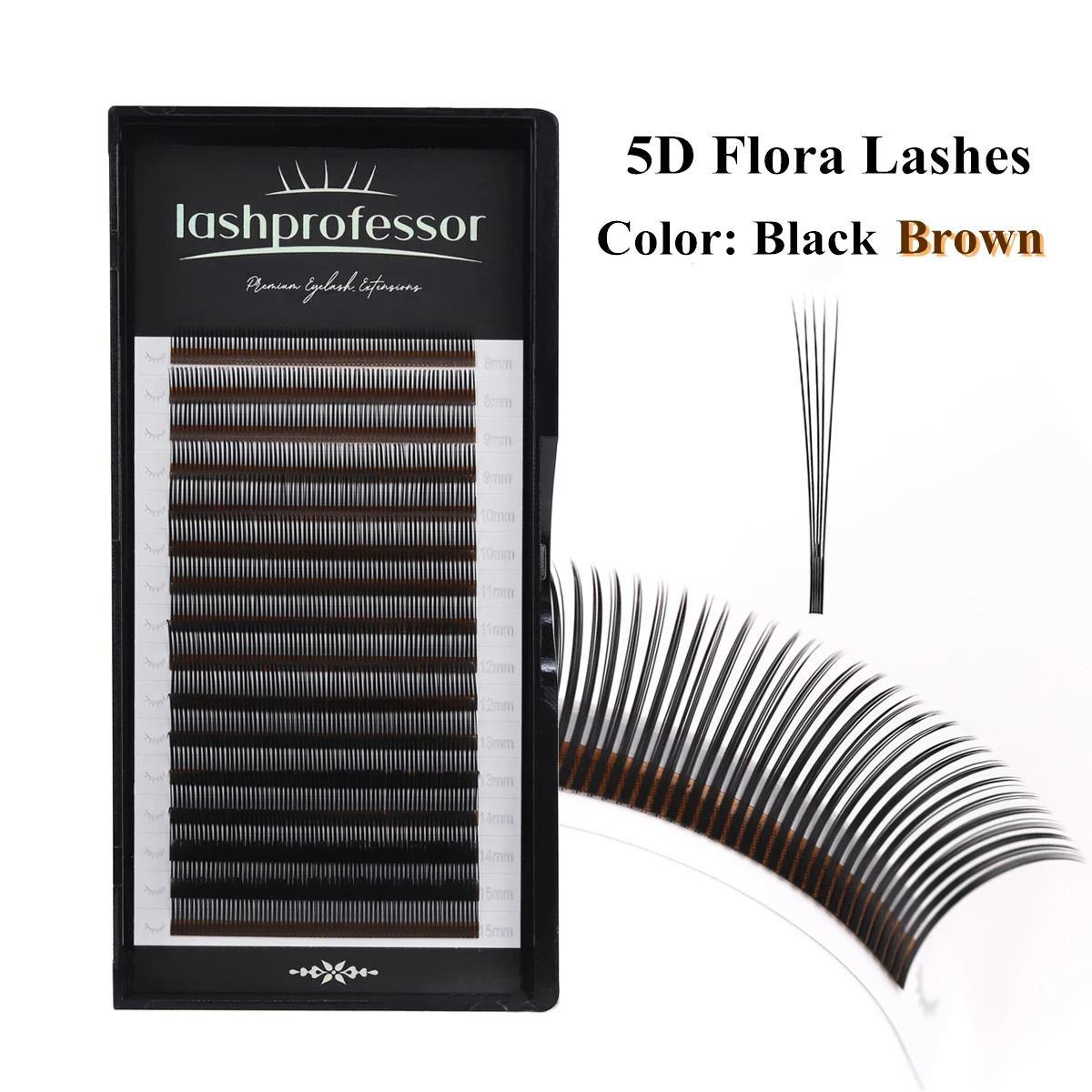 

Lashprofessor Black & Brown 5D Flora Fairy Flower Spikes Eyelash Extensions Easy Fan Premade Volume Individual Lashes