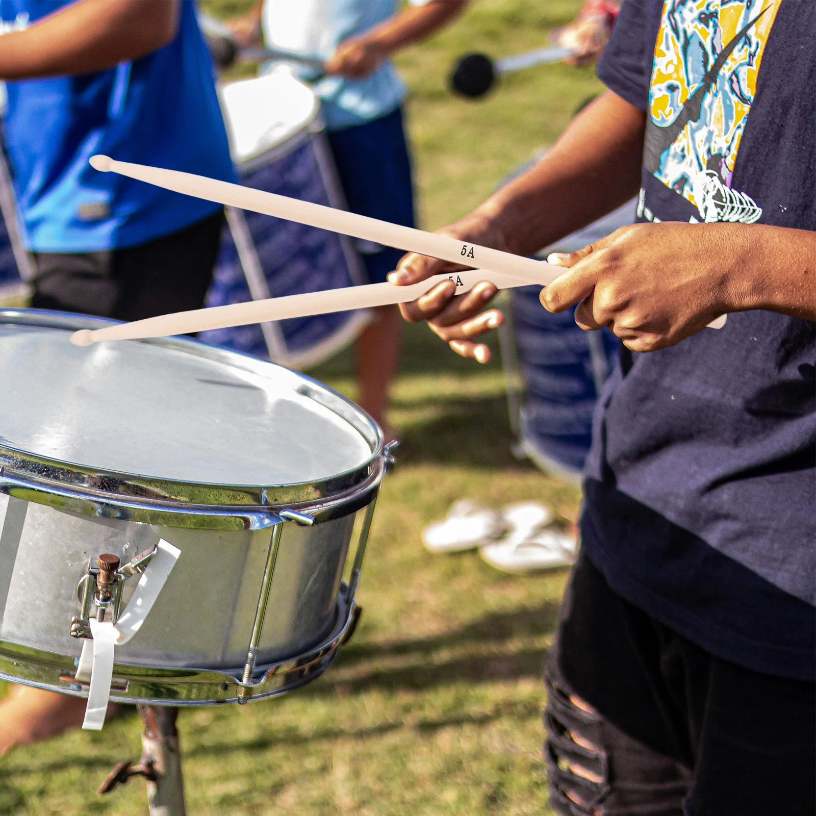 

1Pair 5a Oak Drumsticks Smooth Surface Comfortable Hand Feeling Practical for Percussion Instruments Stage Performance