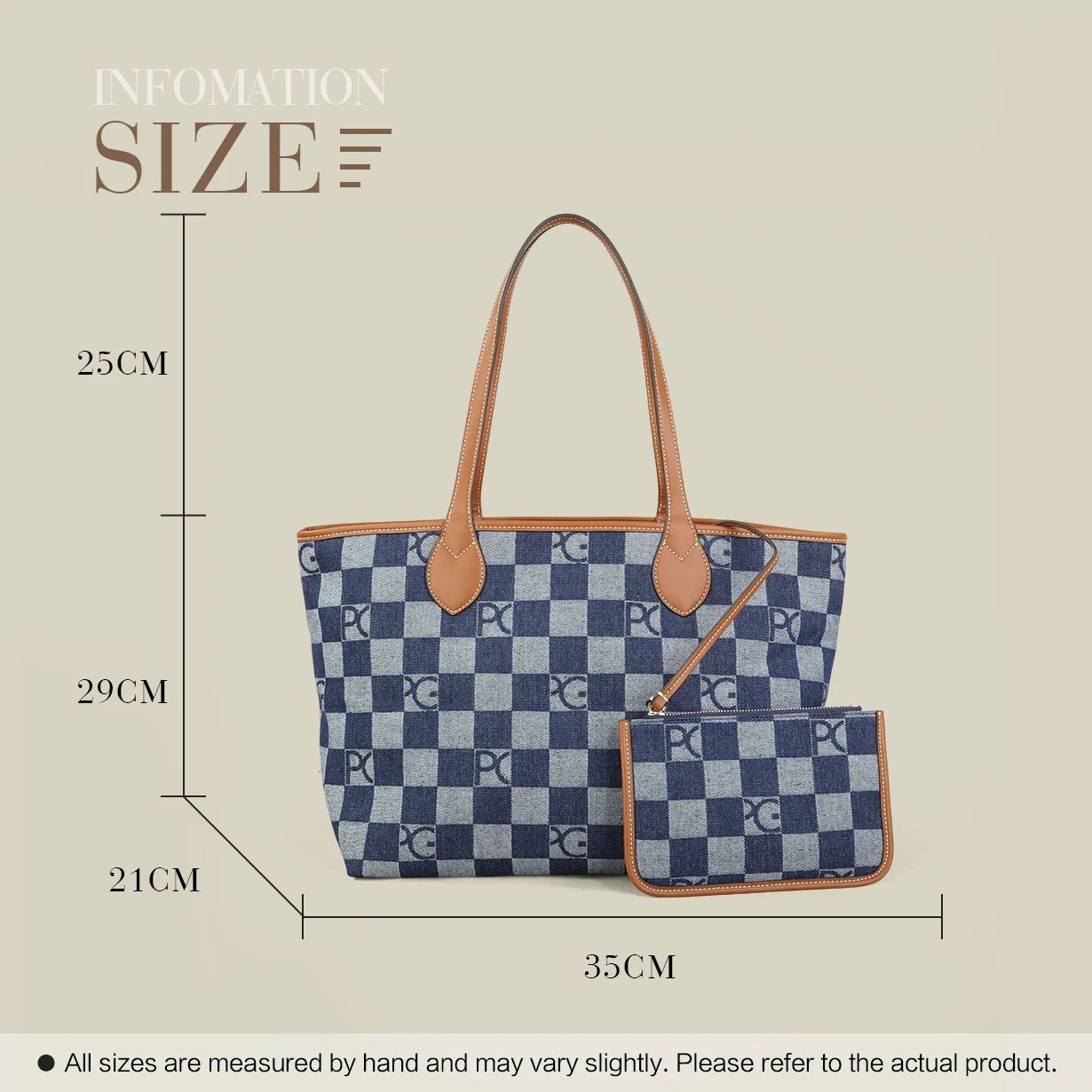 PATSY PG GARIS Women's Tote Bag New Simple Double Sided Available Mother and Child Large Capacity Casual Handbag Shopping Bag view 3