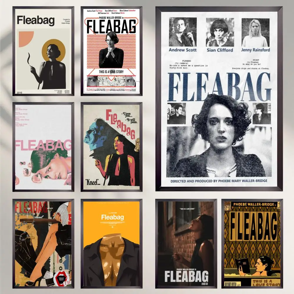 Póster de película F-Fleabag HD, decoración de pared impermeable versátil, autoadhesiva, perfecta para cualquier habitación y regalo Ideal