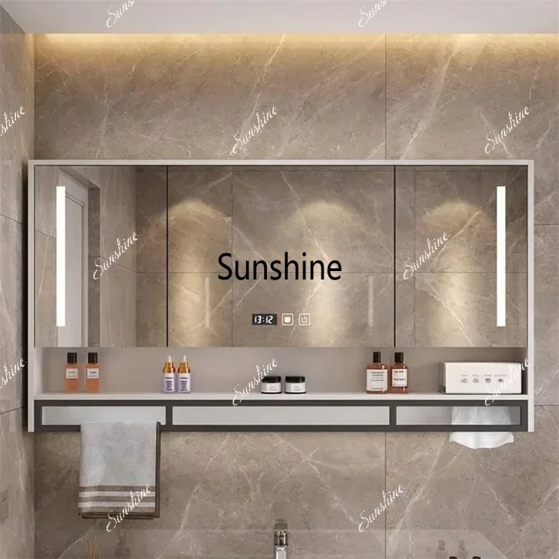 YMinimalist Wall Mounted Bathroom Mirror Cabinet Leisure Storage Organizer Home Furniture For Household Washroom Organization