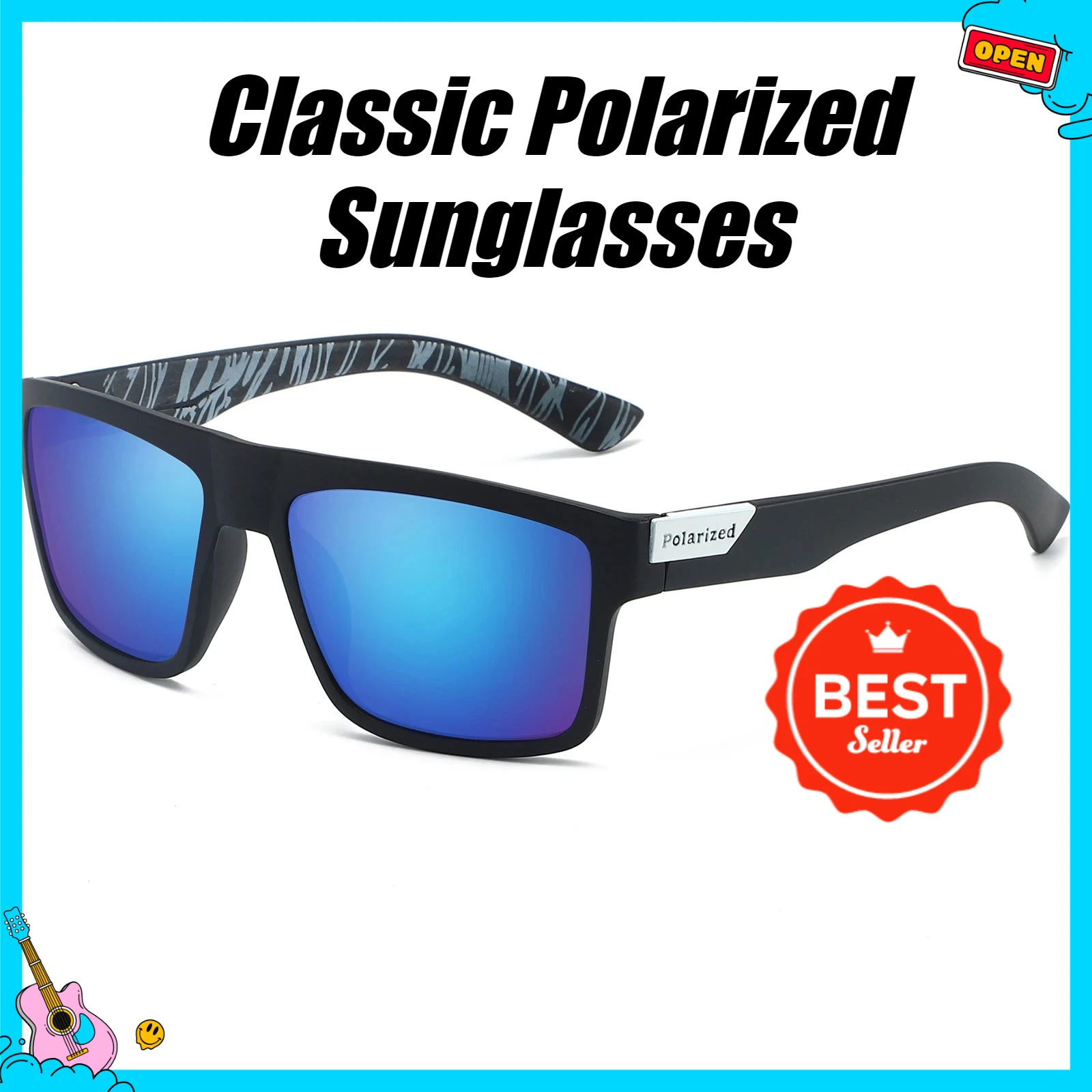 

Классические поляризационные солнцезащитные очки для мужчин и женщин, модные квадратные очки, мужские солнцезащитные очки, винтажные очки для вождения, спортивные оттенки