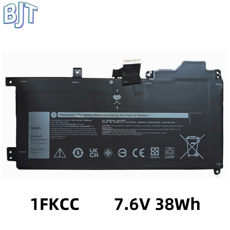 7.6V 38Wh 1FKCC Laptop Battery For Dell Latitude 7200 7210 2-in-1 09NTKM 9NTKM 0D9J00 0KWWW4 KWWW4 T5H6P 4JFDV T04J T04J001 New