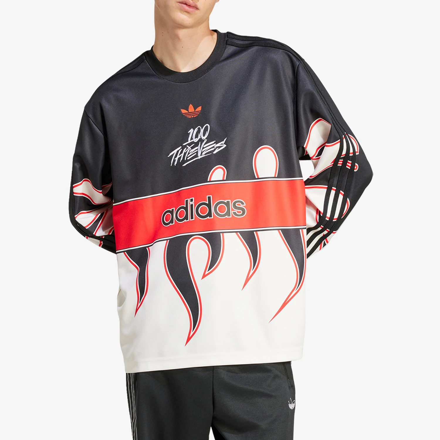 

Adidas подлинная мужская спортивная модная свободная футболка с круглым вырезом в три полоски JD8174