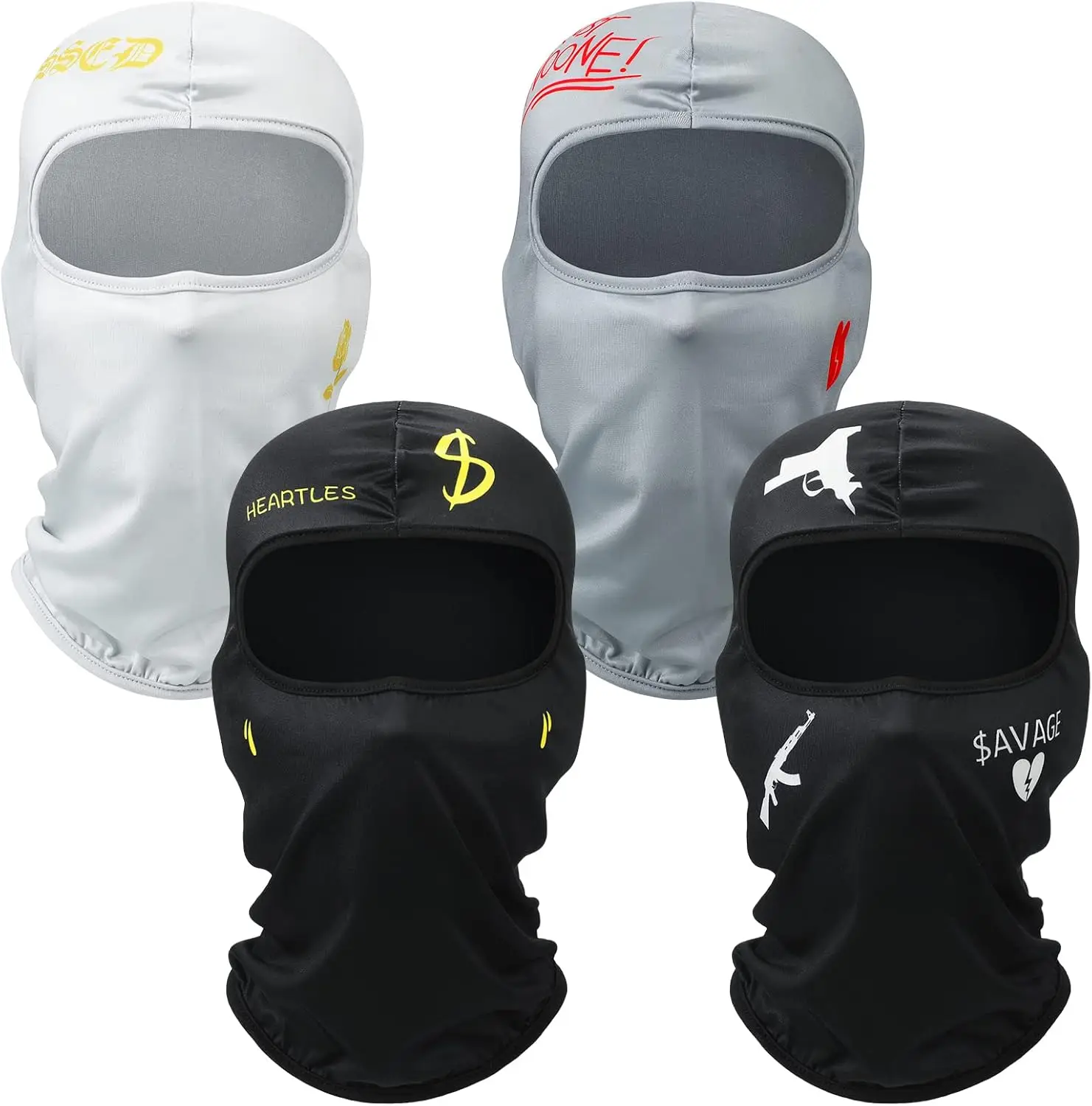 

4 Pcs Ski Mask Balaclava Shiesty Knit Motorcycle Cycling Full Face Cover for Men Women