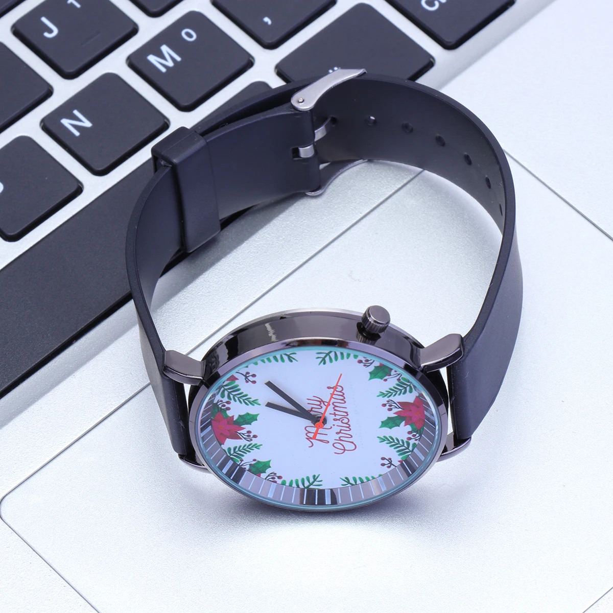 Christmas Wrist For Women Men Student Adjustable Strap Quartz Watch Cartoon Pattern Fashion Christmas Gift Letter Hoop Style