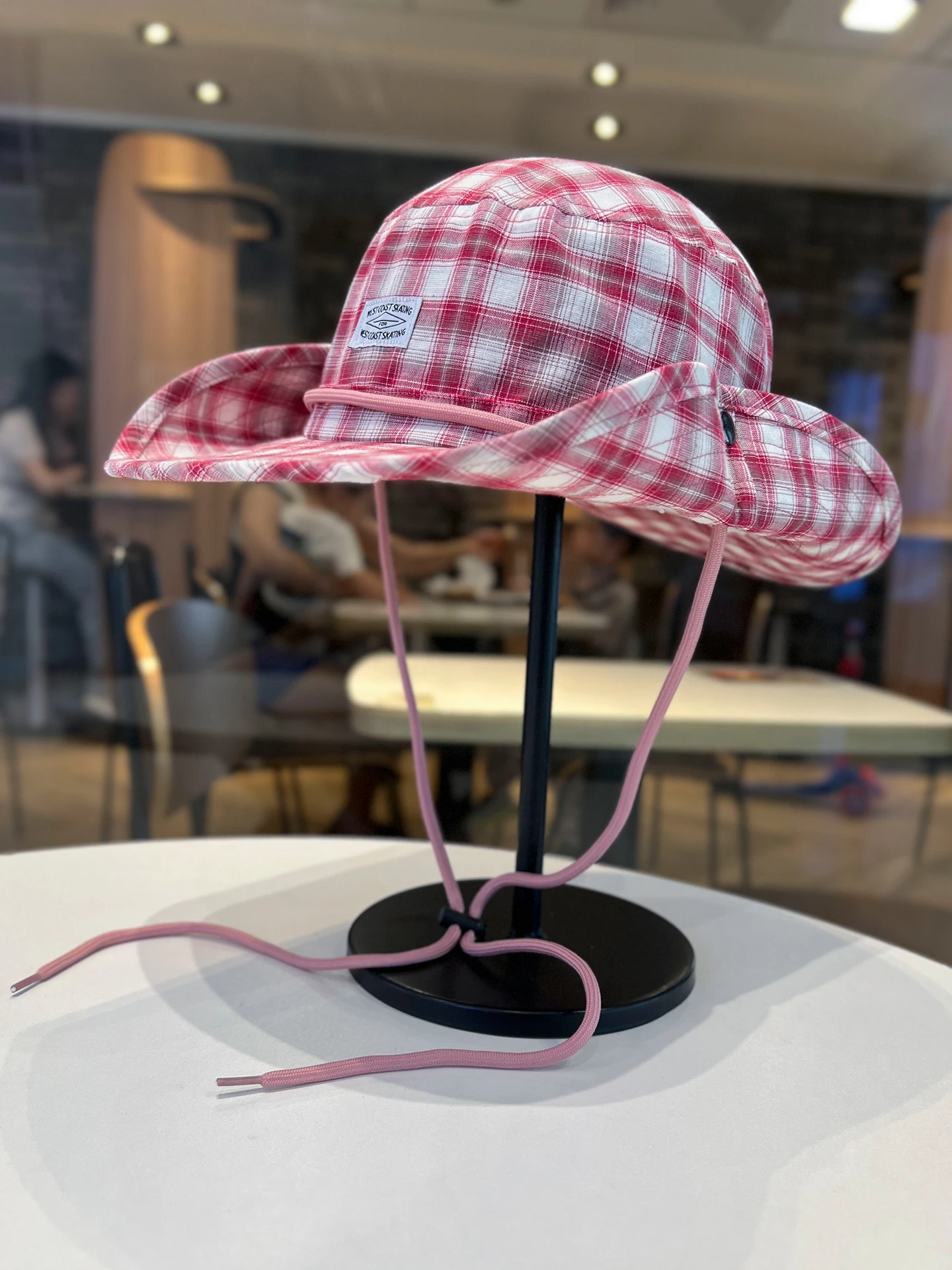 

Plaid bucket hat men and women outdoor camping mountain hat summer outing big brim sun hat