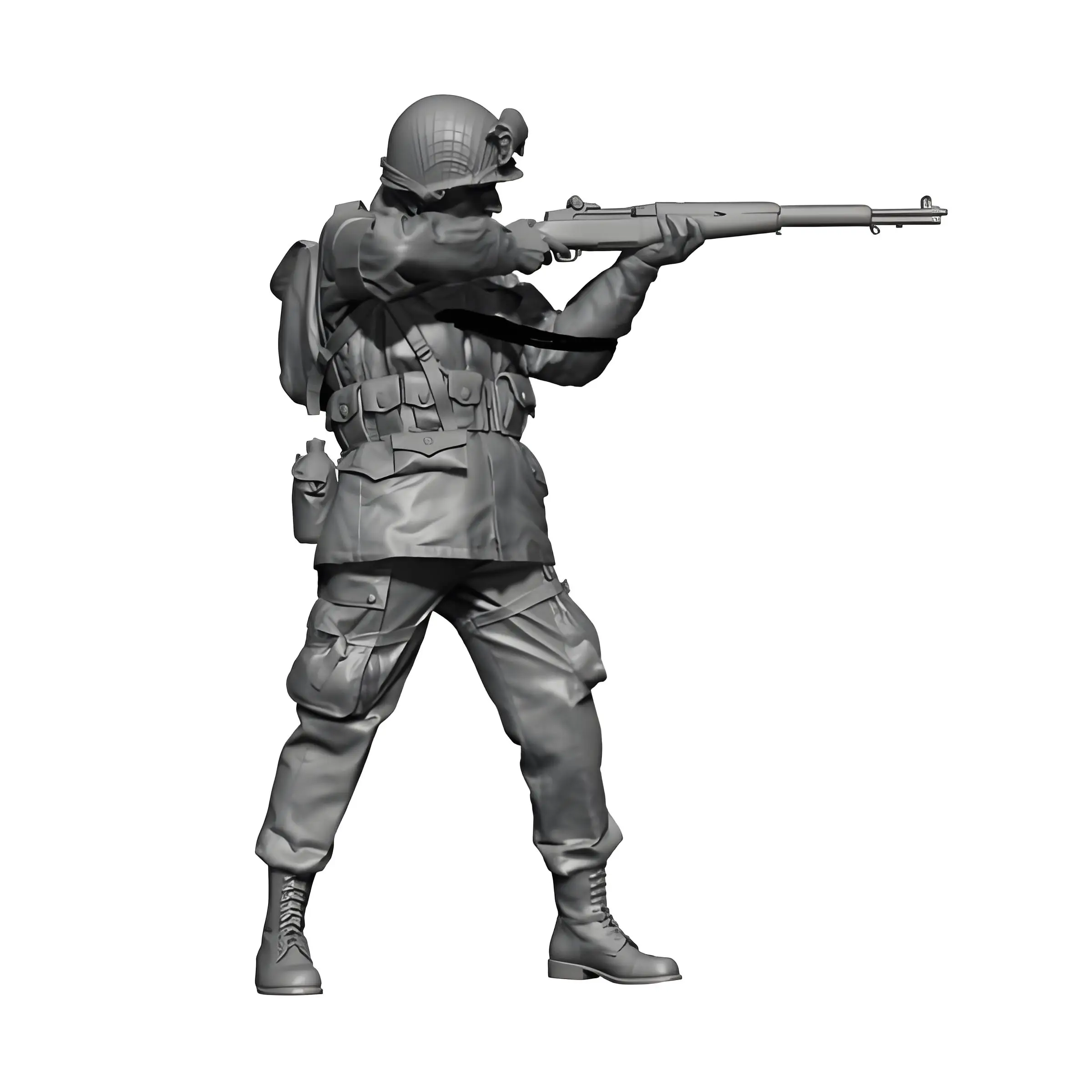 1/35 Resin Doll Model Set American Soldier Resin White Model GK Resin Model Unassembled and Unpainted