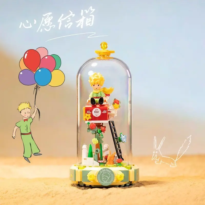 Rosa Eterna Piccolo Principe Cartoon Scena da sogno MOC Building Blocks Assemblaggio Giocattolo Bambini Modello di giunzione Regalo Blocchi di costruzione