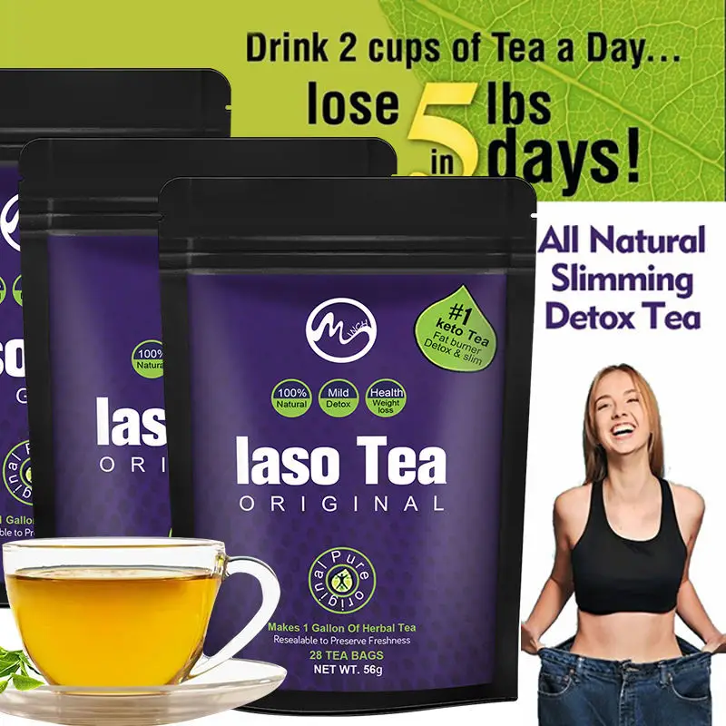 

Laso Tea Detox IASO Cleanser Slim Tea для женщин и мужчин Быстрая потеря веса и сжигание жира Чай для похудения Бустер метаболизма - 28 чайных пакетиков