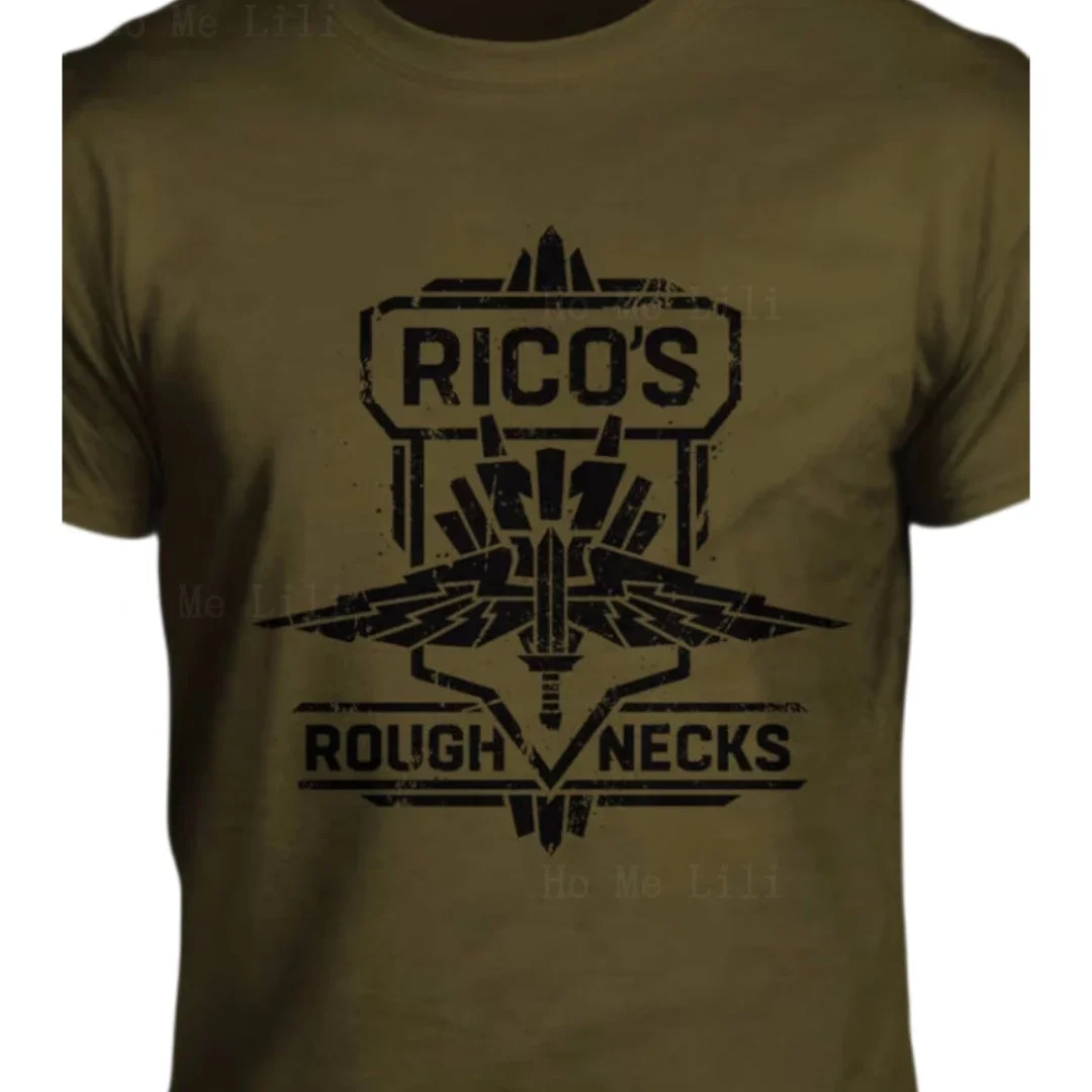 Ricos Roughnecks Starship Troopers Men Unisex Women Fit Trendy Printing Oversized Tshirt