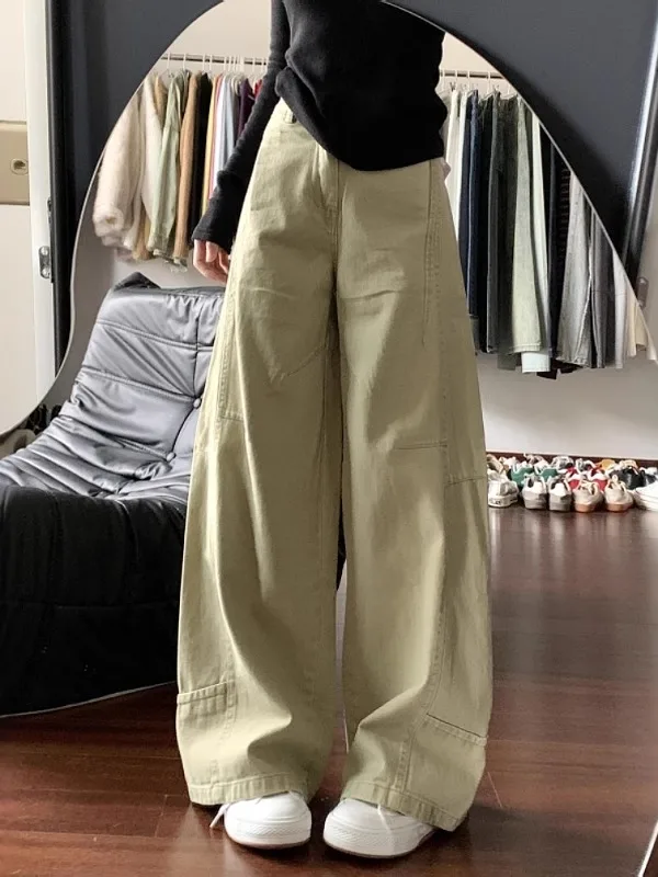 

Джинсы женские больших размеров, летние, новые, свободные, прямые, широкие, в пол, с высокой талией, на молнии